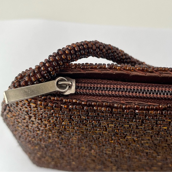 Elegant Brown Beaded Handbag Vintage Bijoux Terner - Picture 15 of 15